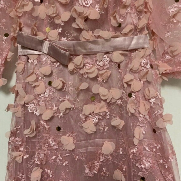 PINK GOWN WITH FLOWERS/SEQUINS - Picture 3 of 8